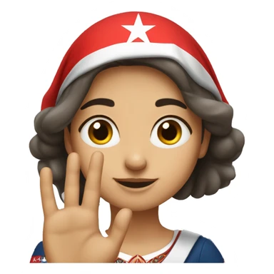 A patriotic Turkish girl doing the wolf gesture with her hand sticker