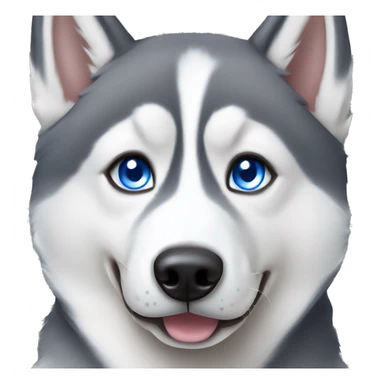 Gray Siberian Husky with blue eyes  sticker