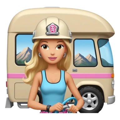 Barbie off-roading rock-climbing dream Winnebago  sticker