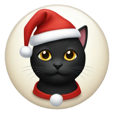 Black cat dressed as Santa Claus sticker