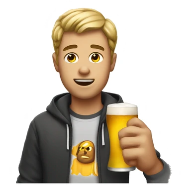 frat boy with beer  sticker