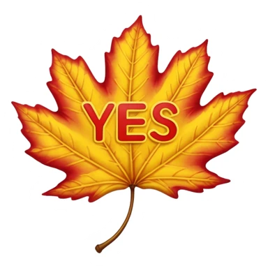 Make the background transparent and have a fall leaf that is saying yes or holding a sign saying yes sticker