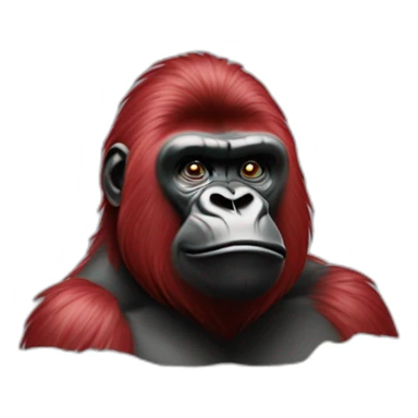 Tête de gorille de couleur rouge  sticker