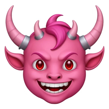 Devil emoji but pink sticker