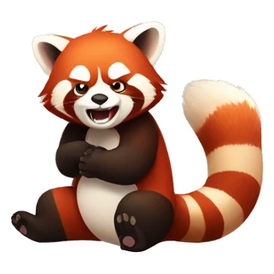 Red panda clenches his fist and is angry sticker