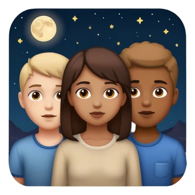 girl with boys at night sticker