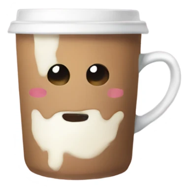 Coffe with milk in mug aesthetic  sticker