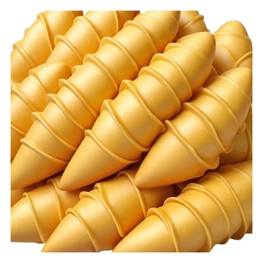 3D rendered authentic Hong Kong egg puffs (港式鸡蛋仔) folded into cone shape, golden bubbly texture, hyper-realistic egg-shaped bubbles, glossy finish, detailed texture sticker