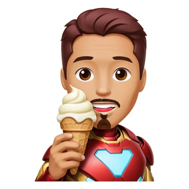 ironman eat icecream sticker