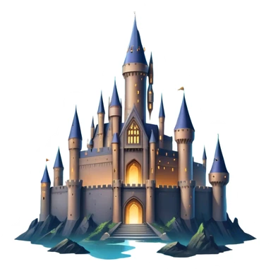 Icon for Fantasy and Sci-Fi Movies: A magical collage with flying dragons. futuristic spaceships and UFOs. Stars and planets shimmer in the background with a mystical castle Hogvards an ancient wizard and robots. The atmosphere is epic, otherworldly and adventurous. Transparent background. sticker