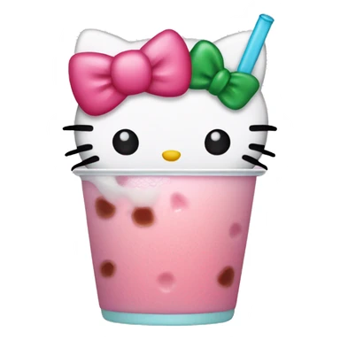 Hello kitty drinking boba  sticker