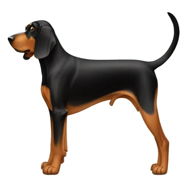 Black And Tan Coonhound Dog Breed Full Body sticker