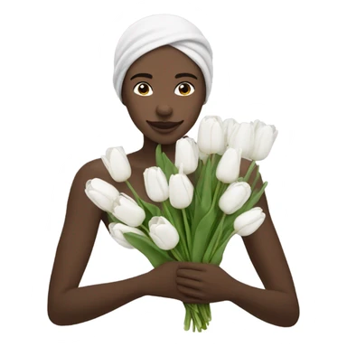 Cosmonaft giving white tulips sticker