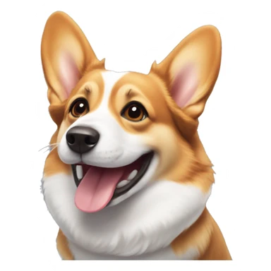 A corgi smiling with tongue out sticker