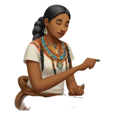 indígena pintando sticker