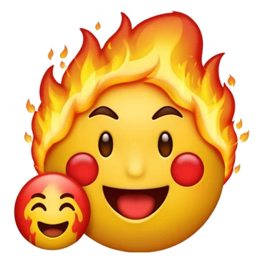 Crée moi un emoji qui crache du feu par la bouche et qui est en colère avec le front tout rouge et les emoji normal jaune là tout rond sticker