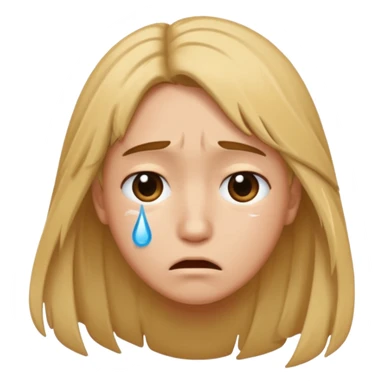 😔 sad emoji with hair 💧 with this emoji sticker