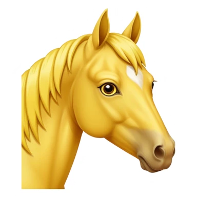 A mature all-yellow horse with its face facing the screen sticker