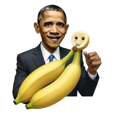 Obama eating banana sticker