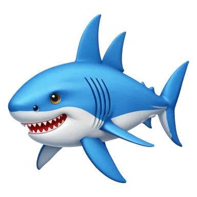 Un tiburón con tenis azules sticker