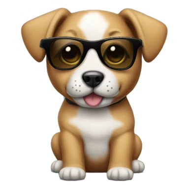 A puppy wearing sunglasses  sticker