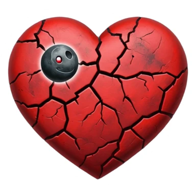 heart with a dark moon and grunge texture sticker