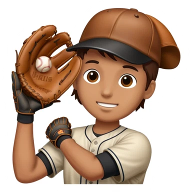 person catching baseball with glove sticker