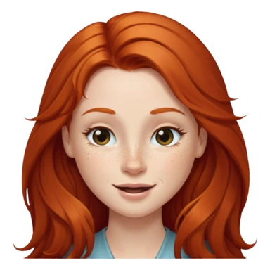 Long haired redhead winking wirh right eye sticker