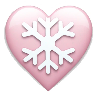 Light pink heart with white snowflake  sticker