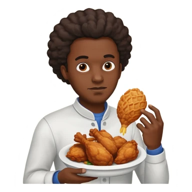 black guy, thug, shiesty, stealing, fried chicken, sticker