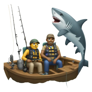 shark fishing sticker