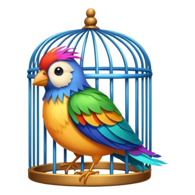 bird in cage sticker