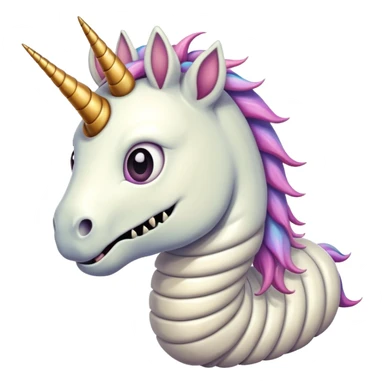 Creepy, centipede, unicorn, one eye, happy sticker