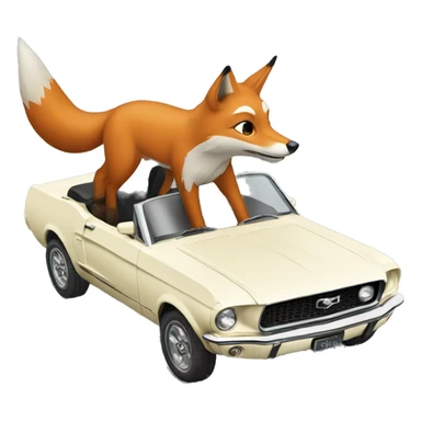 Fox driving a mustang  sticker
