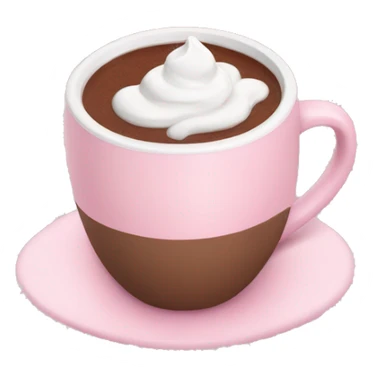 Aesthetic hot chocolate in light pink cup sticker