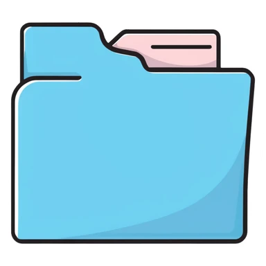 Mac folder icon in light pastel blue color sticker