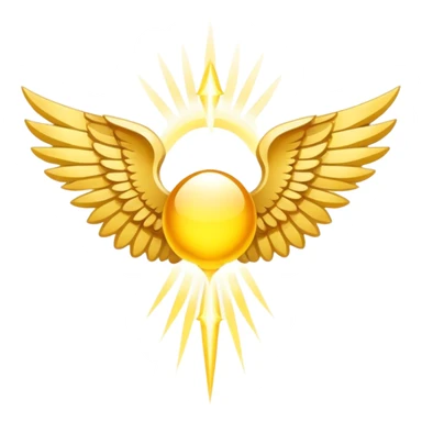 wings emblem holy light yellow sticker
