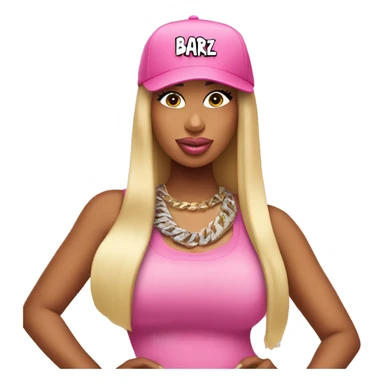 nicki minaj wearing a pink cap saying barbz sticker