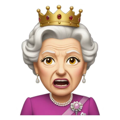 very angry queen Elizabeth sticker