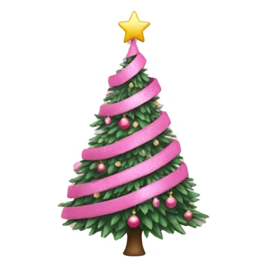 A pink Christmas tree sticker