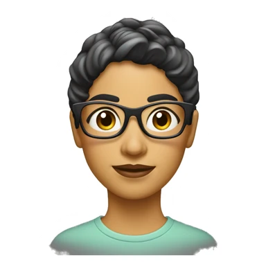 diseñadora grafica pelinegra lisa corta y con gafas sticker