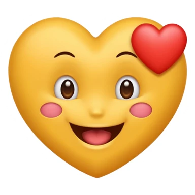 emoji tirant la langue avec un petit cœur minimaliste placé discrètement sur la joue sticker