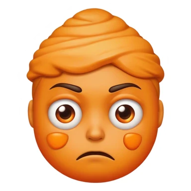 Big, ugly scowling  💩 looking like Donald orange poop emoji Trump sticker