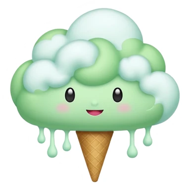 green Cloud Cotton Candy – light white puff, oversized and airy. sticker
