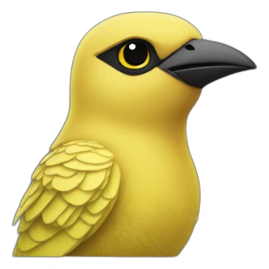Yellow black canary bird sticker