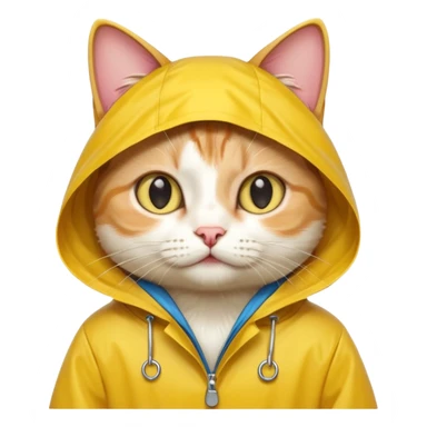 cat in yellow rain coat over head



 sticker