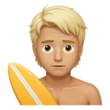 Guy with blonde surfer hair with one eye twitching sticker