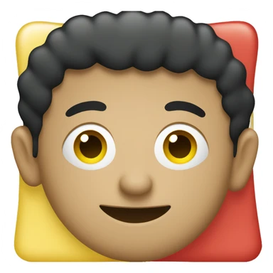 A wavy black and red rectangle with a medium sized yellow circle in the middle  sticker