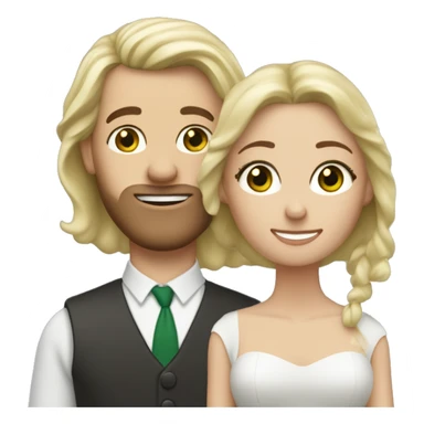 Mann mit braunen Haaren und Bart heiratet blonde Frau mit grünen Augen  sticker