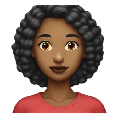 Une fille aux cheveux noirs qui met du rouge à lèvres sticker